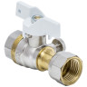 Кран шаровой латунный для манометра Aquasfera Standard 1124 DN 15 PN 40 резьба - 1/2''x1/4'', покрытие - никель, полнопроходной резьбовой ВР-ВР с накидной гайкой, ручка-бабочка белая 1124-01 3