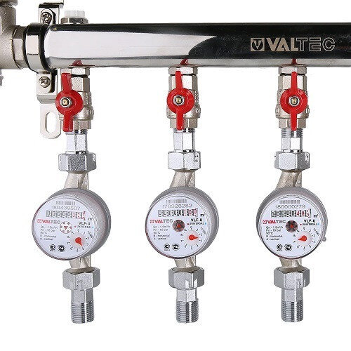 Узел этажный VALTEC VT.GPW.K05S04.000.R-3 3/4" DN 20 для водоснабжения с редуктором на каждом отводе