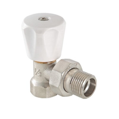 Клапан радиаторный Valtec VT.007.L 1/2" DN 15 PN 10 регулирующий угловой ручной облегченный