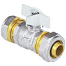 Кран шаровой латунный для МП Aquasfera Standard 1118 DN 20х16 PN 16 покрытие - никель, неполнопроходной компрессионный, ручка-бабочка белая 1118-02 3