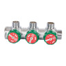 Коллектор распределительный STOUT SMB 6850 3 отвода ВР-НР 3/4"х1/2" DN 20 PN 16 с регулирующими клапанами 2