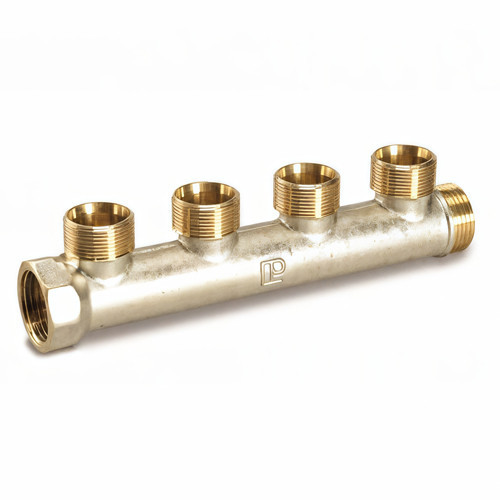 Коллектор распределительный Luxor CP 424 4 отвода ВР-НР 3/4"х1/2" DN 20 PN 10 без регулировки