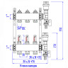 Коллекторная группа VALTEC VTc.589.EMNX.0604 4-х контурный ВР-НР 1"x3/4" DN 25 PN 9 с регулирующими клапанами и расходомерами 5