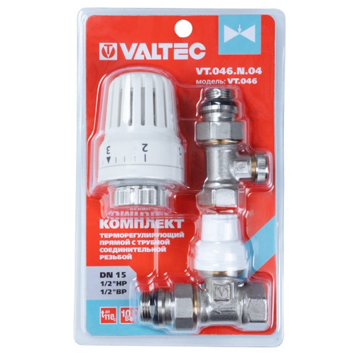 Комплект терморегулирующего оборудования Valtec VT.046 1/2" DN 15 PN 10 для радиатора прямой 4