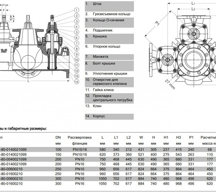 Крестовина AVK 18/80 DN 300 PN 10 фланцевая с тремя выходами 2