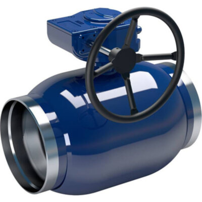 Кран шаровой NAVAL 284433 DN 125 PN 25 стальной стандартнопроходный под приварку с редуктором