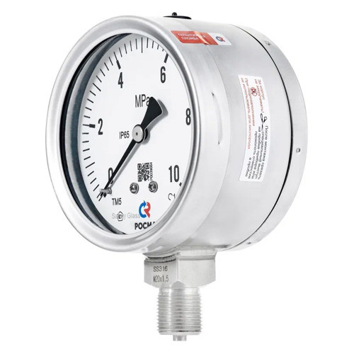 Манометр РОСМА ТМ-521Р.00 Б (0...16 MПa) Дкорп=100мм кл. 1,0 G1/2" коррозионностойкий виброустойчивый радиальный УТ-00047039 2