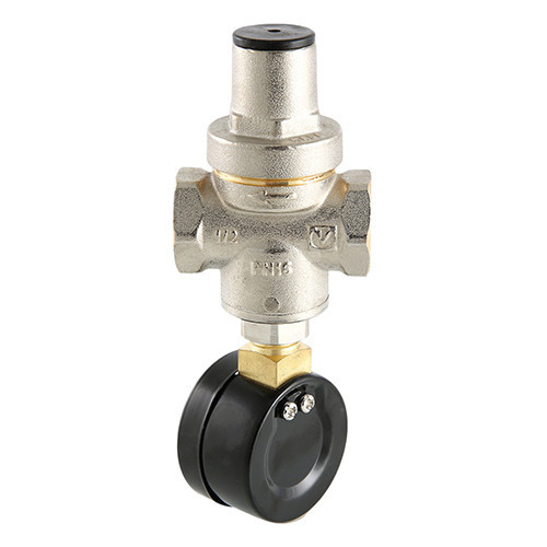 Редуктор давления VALTEC VT.088.N.0555 3/4'' DN 20 PN 16 поршневой, регулируемый, прямого действия, с манометром-индикатором, латунный с никелевым покрытием 5
