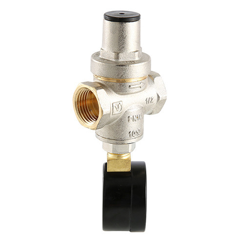 Редуктор давления VALTEC VT.088.N.0555 3/4'' DN 20 PN 16 поршневой, регулируемый, прямого действия, с манометром-индикатором, латунный с никелевым покрытием 8