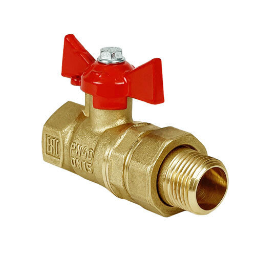 Кран шаровый VALFEX VF.227 ВР-НР 3/4" Ду 20 Ру 40 STANDART N/P с американкой латунный