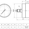 Манометр РОСМА ТМ-310Т.00 (0...0,6 МПа) Дкорп=63мм кл. 1,5 G1/4" общетехнический с повышенным кл.т. осевой 00000006791 2