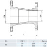 Переход фланцевый HAWLE 8550 DN 80-65 PN 16 3