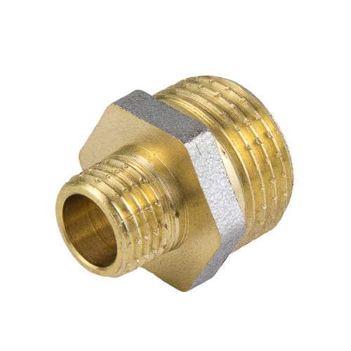 Ниппель латунный Aquasfera 9023 DN 25x40 PN 16 резьба - 1''x1 1/2'', покрытие - никель, переходной резьбовой НР-НР, 9023-10