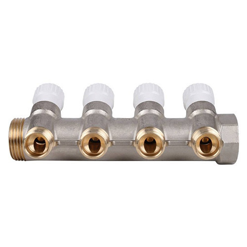 Коллектор распределительный STOUT SMB 6851 4 отвода ВР-НР 1"х1/2" DN 25 PN 10 с запорными клапанами 2