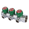 Коллектор распределительный STOUT SMB 6849 3 отвода ВР-НР 3/4"х1/2" DN 20 PN 16 с регулирующими клапанами плоское уплотнение 1