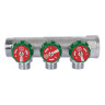 Коллектор распределительный STOUT SMB 6849 3 отвода ВР-НР 3/4"х1/2" DN 20 PN 16 с регулирующими клапанами плоское уплотнение 2