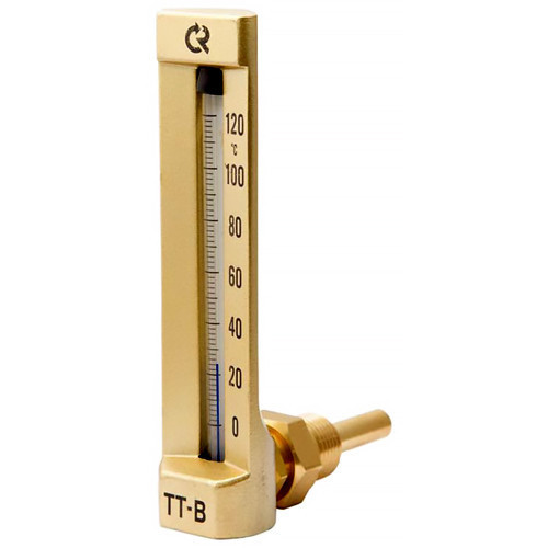 Термометр РОСМА ТТ-В-200/100 У11 Корп=200мм L=100мм 10 МПа G1/2" Траб = 0…+100°C жидкостный виброустойчивый угловой 00000035947 1