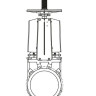 Задвижка GROSS DN 600 PN 3 шиберная с выдвижным штоком c маховиком 2
