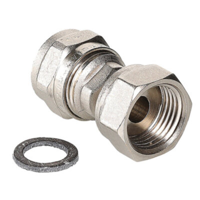 Переходник VALTEC VTm.322 ВР 1/2" DN 16x15 PN 10 с накидной гайкой латунный никелированный