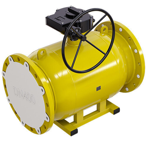 Кран шаровой газовый ALSO КШ.Ф.GAS.300.16-01 Ду 300 Ру 16 с редуктором стандартнопроходный фланцевый