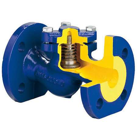 Клапан обратный подъемный ZETKAMA 287A Ду15 Ру16 чугунный фланцевый zCHE 287A015C31