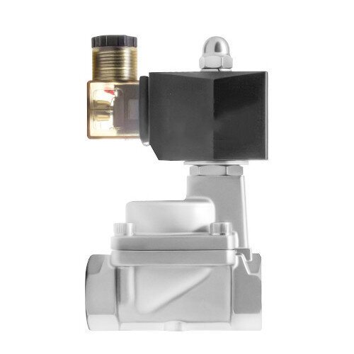 Клапан электромагнитный (соленоидный) двухходовой Росма СК-11-20-ВТ-НЕРЖ Ду 20, G3/4", непрямого действия, нормально закрытый, 220В, нержавеющая сталь, мембрана NBR, с поршнем PTFE, 00000031923