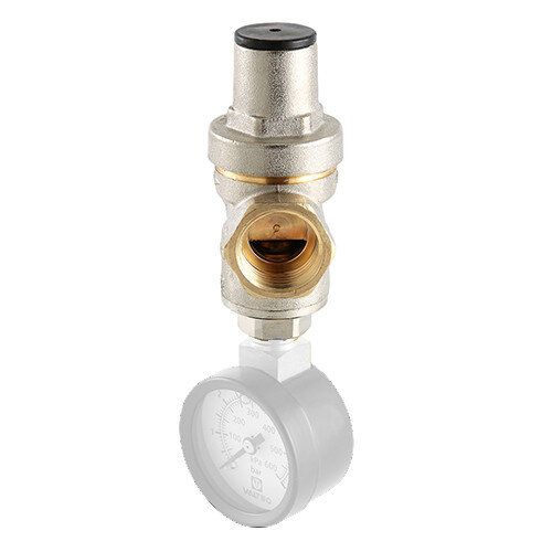 Редуктор давления VALTEC VT.088.N.0455SM 1/2'' DN 15 PN 16 поршневой, регулируемый, прямого действия, без манометра-индикатора, латунный с никелевым покрытием