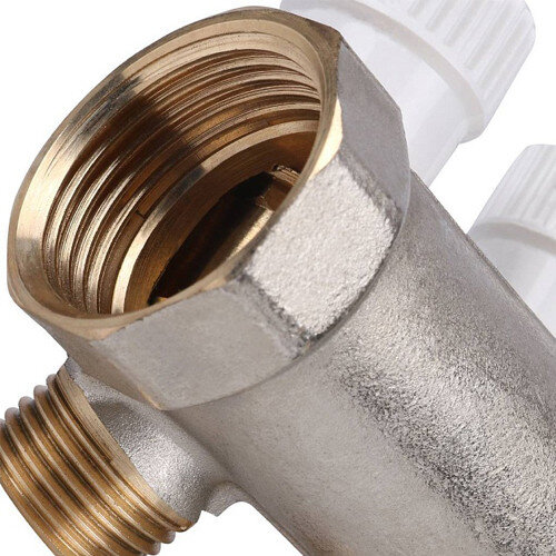 Коллектор распределительный STOUT SMB 6851 4 отвода ВР-НР 1"х1/2" DN 25 PN 10 с запорными клапанами