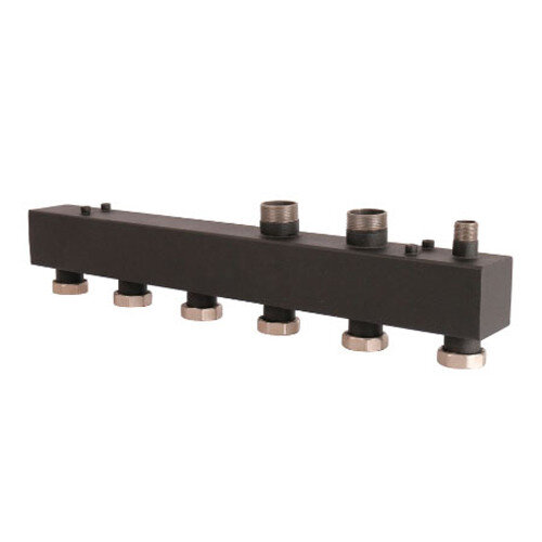 Коллектор распределительный ROMMER RDG-0017-004005 5-ти контурный НР 1 1/2" Ду 40 Ру 4 без теплоизоляции