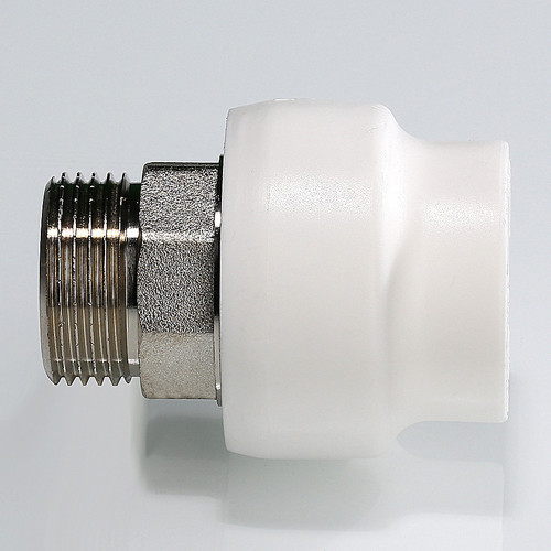 Переходник VALTEC VTp.707 НР 1" DN 32x25 PN 25 под ключ полипропиленовый комбинированный 3