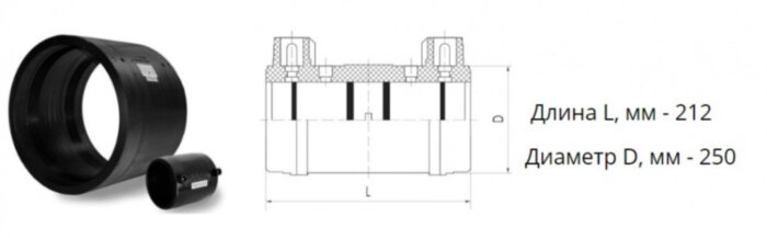 Муфта э/с 250 мм SDR 17 ПЭ100 электросварная