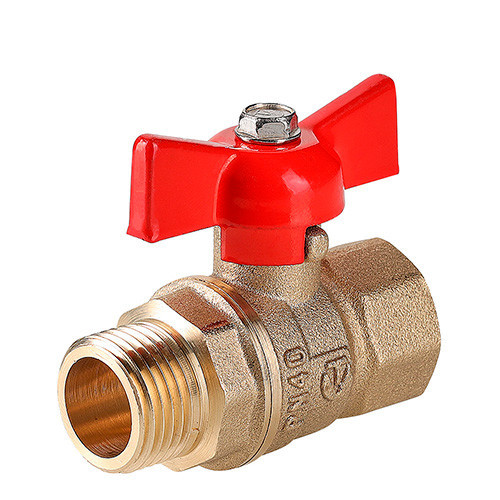 Кран шаровой VALTEC СТАНДАРТ 1/2'' Ду15 Ру40 без покрытия с внутренней–наружной резьбой VT.123.GN.04 1