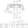 Патрубок-удлинитель c 2-мя штуцерами HL13-2/40 DN40х6/4" для подкл. стиральной и посудомоечной машин 2