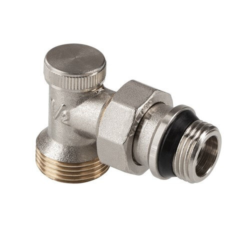 Клапан радиаторный Valtec VT.019.NER 1/2" x 3/4" (евроконус) DN 15 PN 10 настроечный угловой с самоуплотняющимся полусгоном