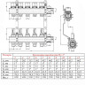 Коллекторная группа VALTEC VTc.596.EMNX.0612 12-ти контурный ВР-НР 1"x3/4" DN 25 PN 10 с регулирующими клапанами и расходомерами 5