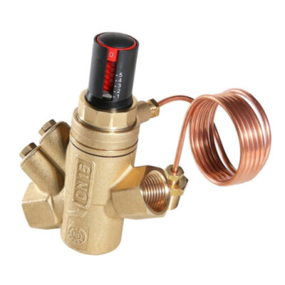 Автоматический регулятор перепада давления Valtec VT.043.G 3/4" DN 20 PN 25 регулируемый с латунным корпусом, 3-50 кПа