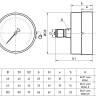 Мановакуумметр РОСМА ТМВ-510Т.00 (-1...5 кгс/см2) Дкорп=100мм кл. 1,5 M20x1,5 общетехнический осевой УТ-00050729 2
