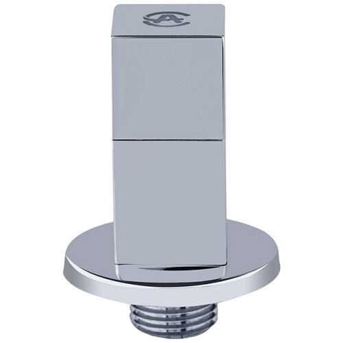 Клапан (вентиль) угловой для бытовых приборов латунный Aquasfera 1078 DN 15 PN 10 резьба - 1/2"х3/4", покрытие - хром, с отражателем, резьбовой НР-НР, маховик хромированный, 1078-02