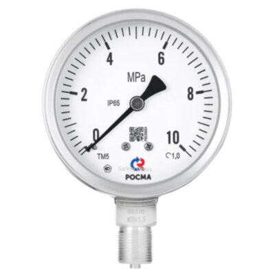 Манометр РОСМА ТМ-521Р.00 Б (0...0,25 MПa) Дкорп=100мм кл. 1,0 G1/2" коррозионностойкий виброустойчивый радиальный УТ-00048270