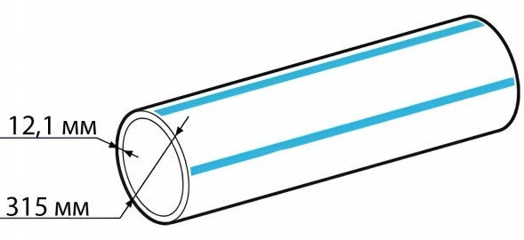 Труба ПНД 315х12,1 SDR 26 ПЭ 100 ГОСТ 18599-2001 питьевая