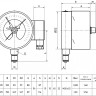 Вакуумметр РОСМА ТВ-521Р.05 (-1...0 кгс/см2) Дкорп=100мм кл. 1,5 M20x1,5 коррозионностойкий виброустойчивый с ЭКП радиальный УТ-00051369 2