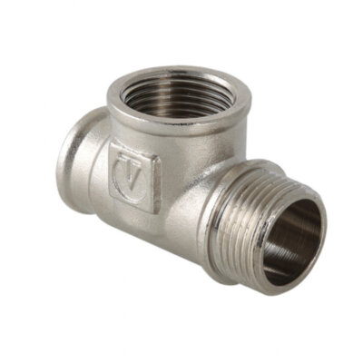 Латунный тройник VALTEC 1/2" с переходом на наружную резьбу VTr.134.N.0004
