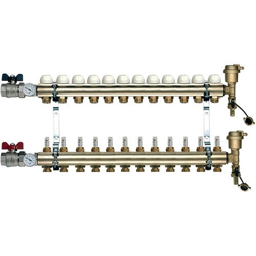 Коллекторная группа TIEMME 12 выходов в сборе с расходомерами