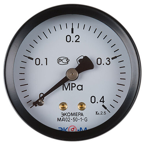Манометр ЭКОМЕРА МД02 Ду 63 мм Ру 0-0,4 МПа 1/4'' общетехнический