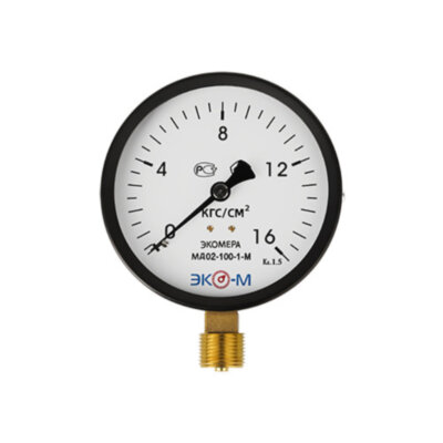 Манометр ЭКОМЕРА МД02 Ду 100 мм Ру 0-16 кгс/см2 М20*1,5 общетехнический (исп.2)