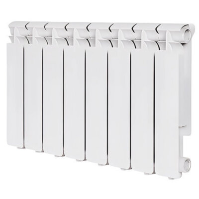 Радиатор биметаллический STOUT Style 350 8 секций боковое подключение белый