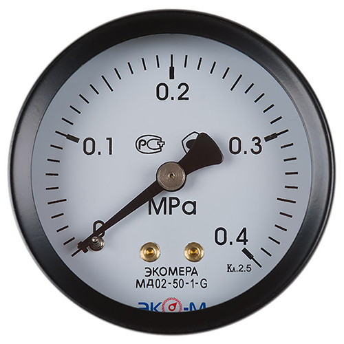 Манометр ЭКОМЕРА МД02 Ду 50 мм Ру 0-0,4 МПа 1/4'' общетехнический 1