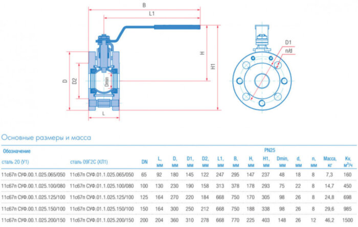 Кран шаровой укороченный Маршал 11с67п GAS PRO СУФ.00.1 DN 125/100 PN 25 стандартнопроходной фланцевый