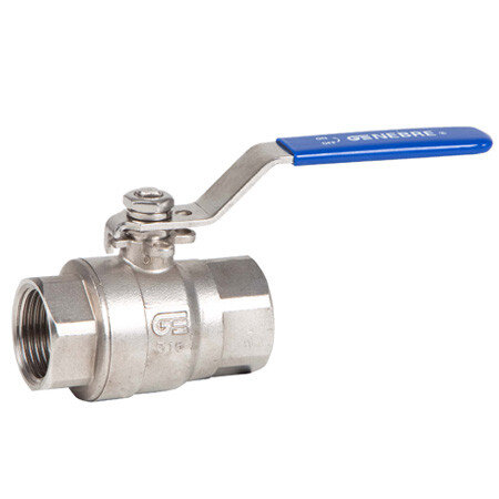 Кран шаровой нержавеющий GENEBRE 2014 Ду25 Ру63 полнопроходный резьбовой ВР/ВР (внутренняя/внутренняя)