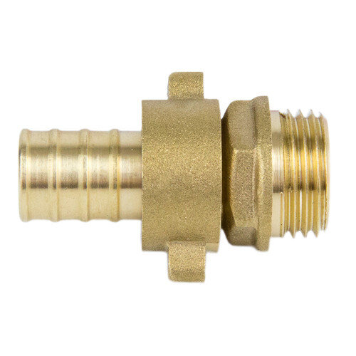 Переходник для шланга латунный Aquasfera 9104 DN 20x20 PN 25 резьба - 3/4''x20, разъемный, резьбовой НР-НР, 9104-04